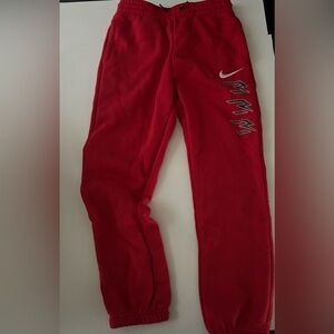 Nike Kids Red Sweatpants with White Logo